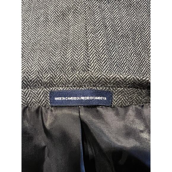 Stafford 46R Gray Herringbone Lambswool Tweed Blazer Sport Coat 3/2 Roll - Picture 8 of 14